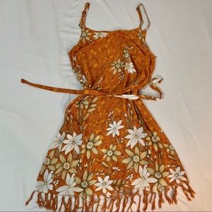Burnt orange floral summer dress